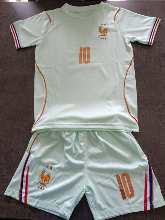 Ensemble foot enfant ⚽ – 3 pièces – style équipe France menthe 10