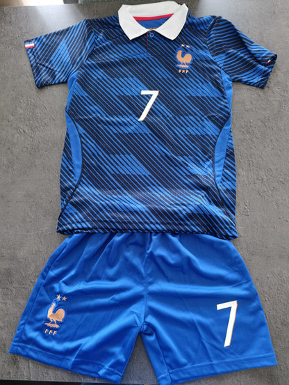 Tenue football enfant style France bleu N°7 – photo produit 1