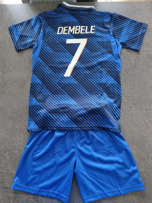 Ensemble foot enfant ⚽ – 3 pièces – style équipe France bleu 7