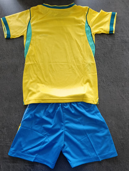Tenue football enfant style Brésil personnalisable – photo produit 2