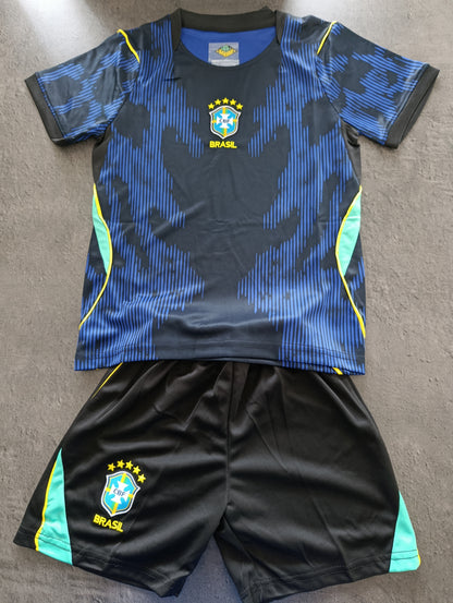 Tenue football enfant style Brésil personnalisable – photo produit 4