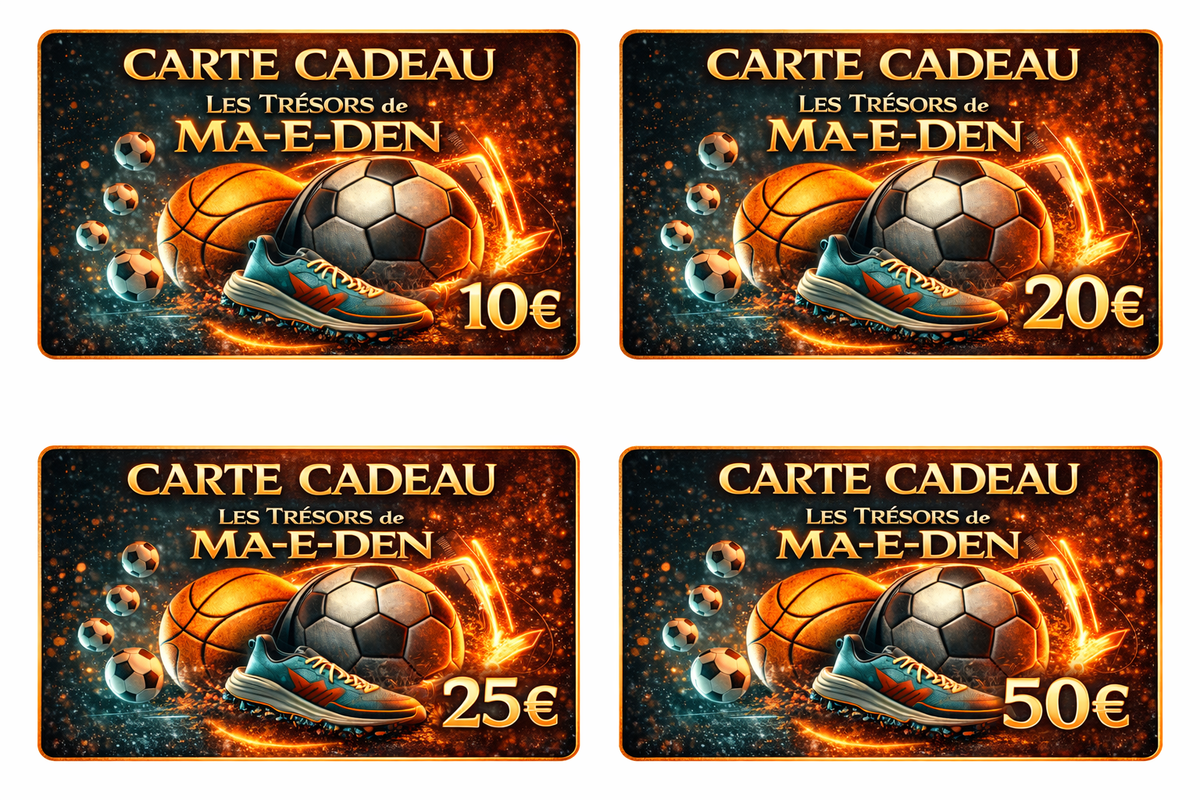 Carte cadeau Les Trésors de Ma-e-den football et basketball