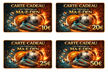 Carte cadeau Les Trésors de Ma-e-den football et basketball