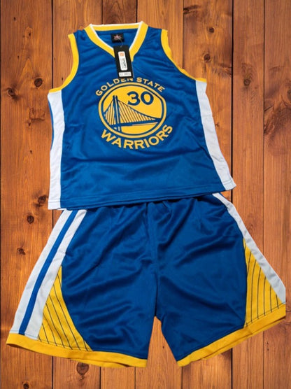 Tenue NBA Golden State Warriors Stephen Curry - Maillot bleu numéro 30