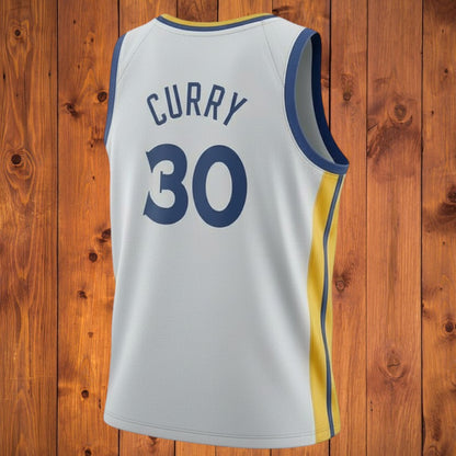 Ensemble NBA Warriors Stephen Curry - Maillot blanc et bleu