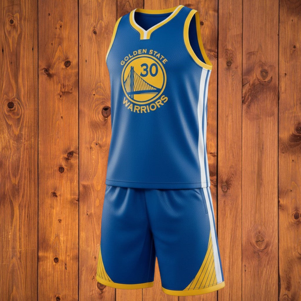 Tenue NBA Golden State Warriors Stephen Curry - Maillot bleu numéro 30