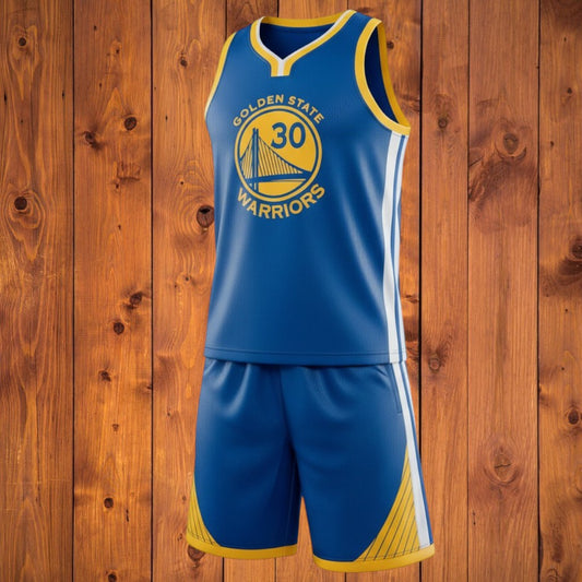 Tenue NBA Golden State Warriors Stephen Curry - Maillot bleu numéro 30