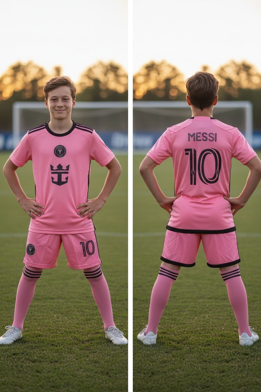 Tenue de foot enfant complète 3 pièces – Maillot, short & chaussettes différents styles  ⚽