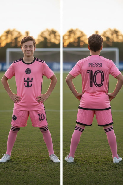 Tenue football enfant complète 3 pièces – variante rose