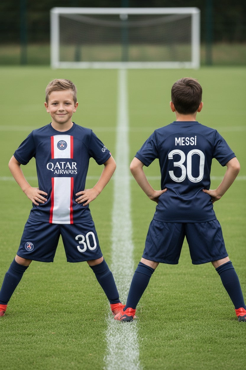 Tenue football enfant complète 3 pièces – variante parisienne