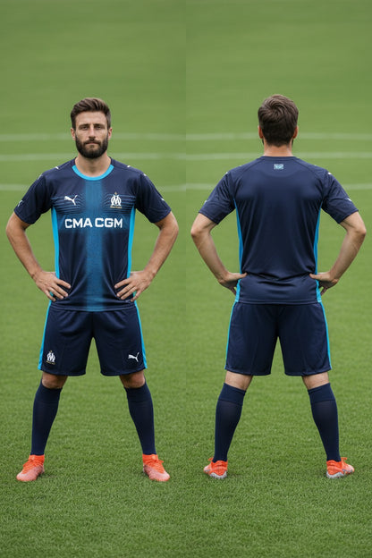 Ensemble football personnalisable style marseillais