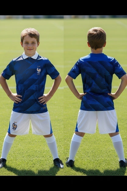 Tenue football enfant style France personnalisable – variante 2