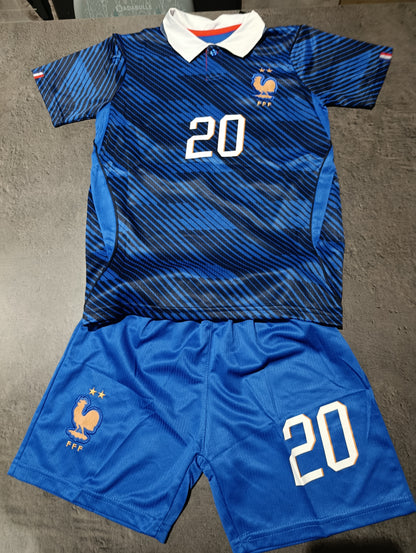 Tenue football enfant style France bleu N°20 – photo produit 1