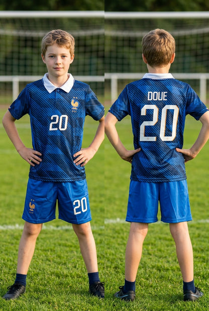 Tenue football enfant style France bleu N°20 – 2 pièces