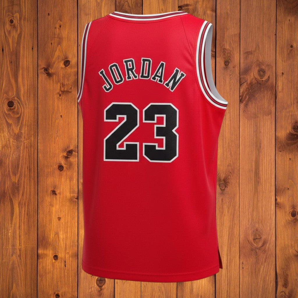 Tenue NBA inspirée de Michael Jordan aux chicago Bulls rouge, noir ou blanc