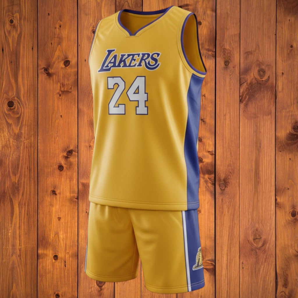 Magnifique Tenue NBA inspirée de Kobe Bryant aux Los Angeles Lakers Jaune, Blanc, Violet ou Noir