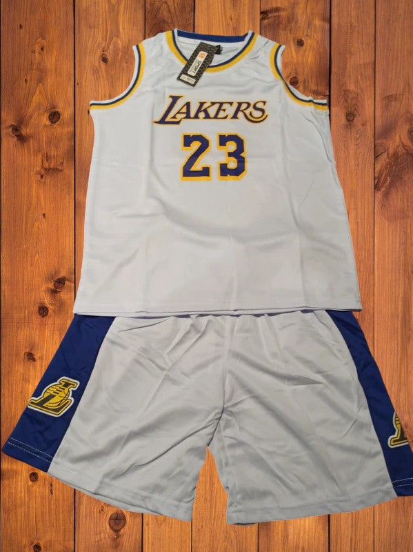 Ensemble NBA Lakers LeBron James - Maillot blanc numéro 23