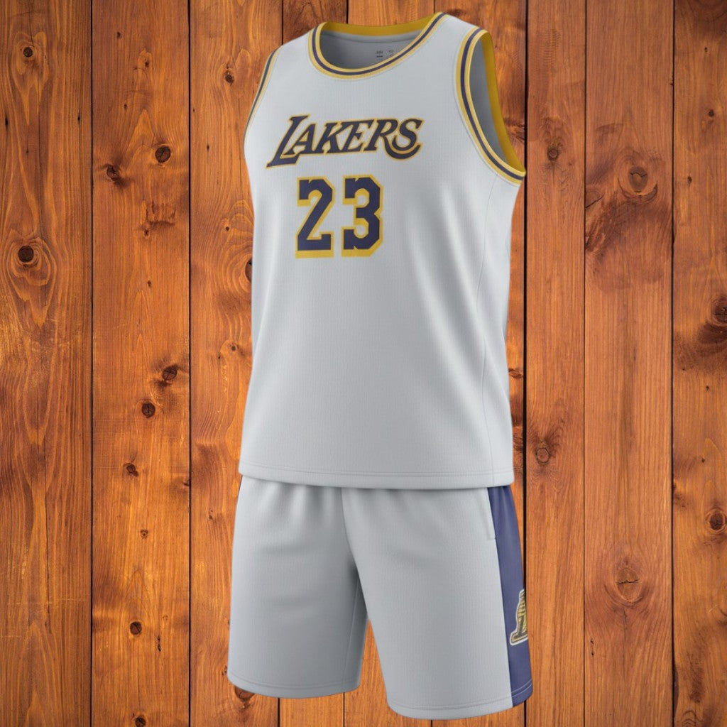 Ensemble NBA Lakers LeBron James - Maillot blanc numéro 23