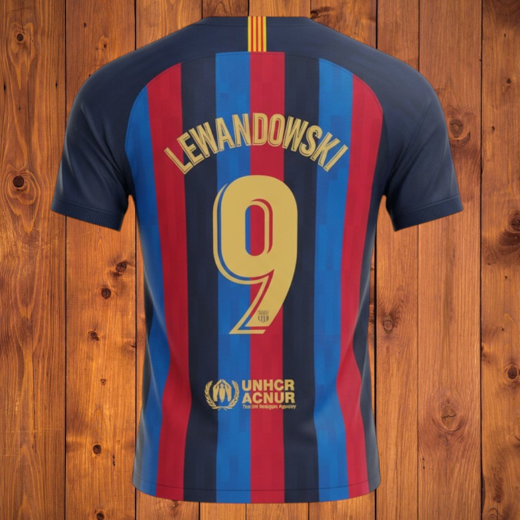 Tenue foot enfant ⚽ – Style clu Espagnol bleu et rouge N°9 – Ensemble complet