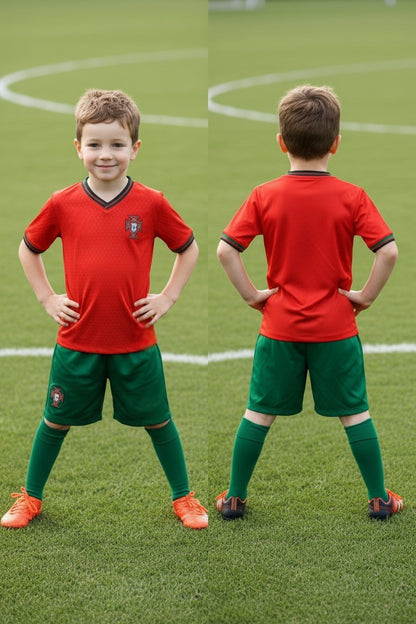 Tenue football enfant personnalisable Portugal blanc ou vert