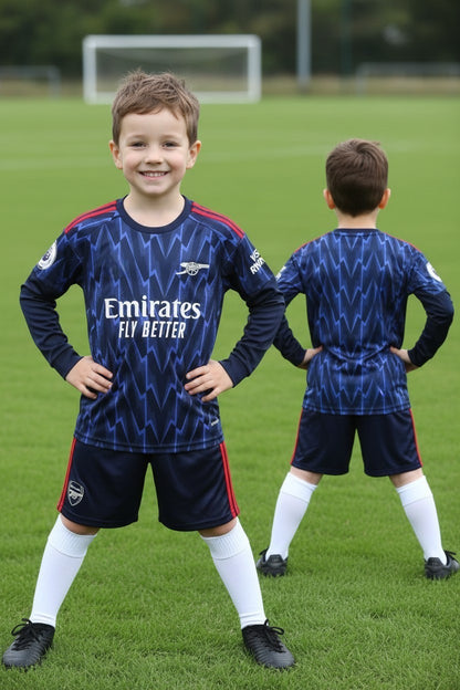 Tenue football enfant personnalisable – manches longues bleues