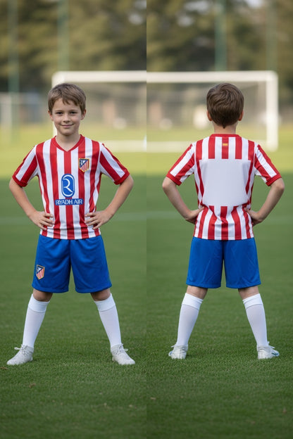 Tenue football enfant personnalisable rouge et blanc