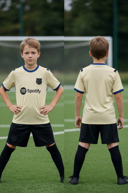 Tenue football enfant personnalisable style club espagnol – jaune