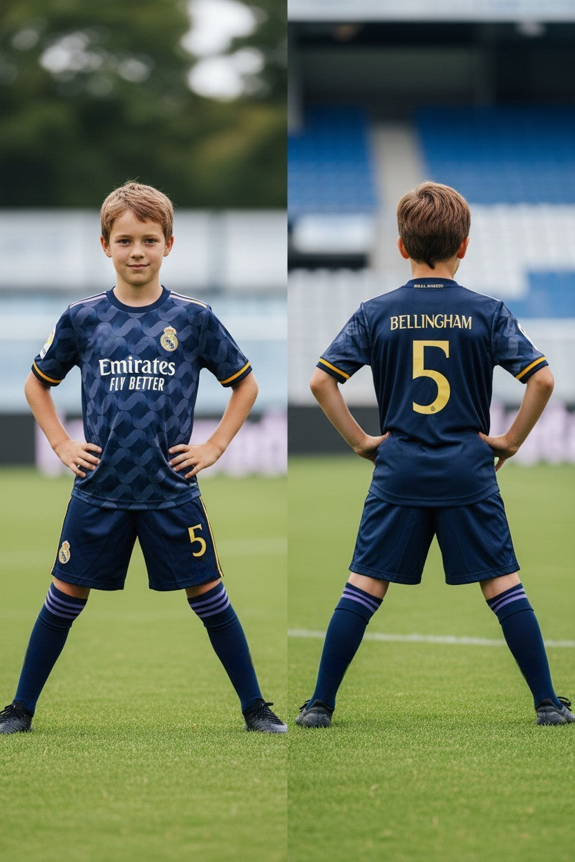 Tenue football enfant style club espagnol N°5 – 3 pièces