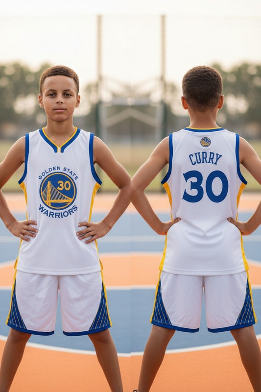 Tenue basket enfant 🏀 – 2 pièces – 3 couleurs – Style Golden state Warriors N°30