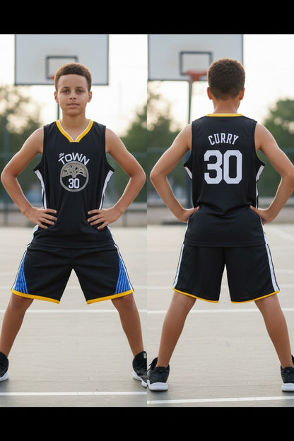 Tenue basket enfant style Golden State N°30 – coloris noir