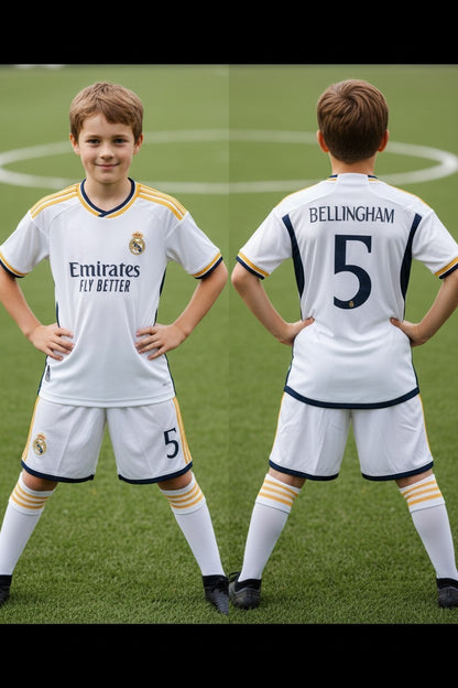 Tenue football enfant style club espagnol N°5 – coloris blanc