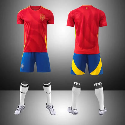 Tenue football enfant personnalisable style équipe espagnole – photo produit