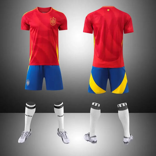 Ensemble foot enfant personnalisable ⚽ – T-shirt & short style équipe espagnole