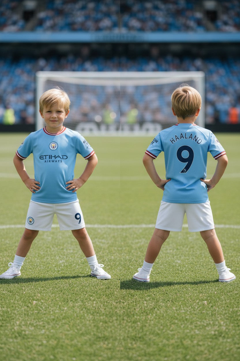 Tenue foot enfant ⚽ – 3 pièces – Style club Anglais bleu
