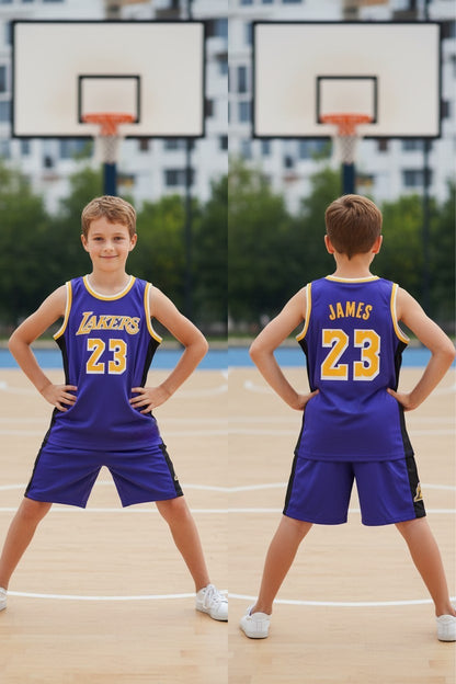 Tenue basket enfant style Lakers N°23 – 2 pièces