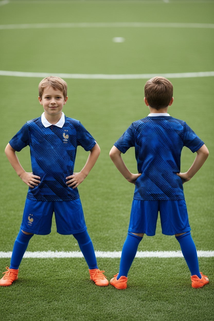 Tenue football enfant style France personnalisable – 2 pièces