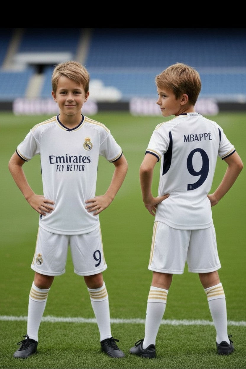 Tenue football enfant – variante club espagnol blanc