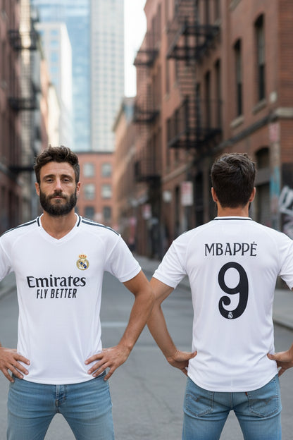 Maillot inspiré de Kylian Mbappé – Real Madrid N°9 – Enfant & adulte