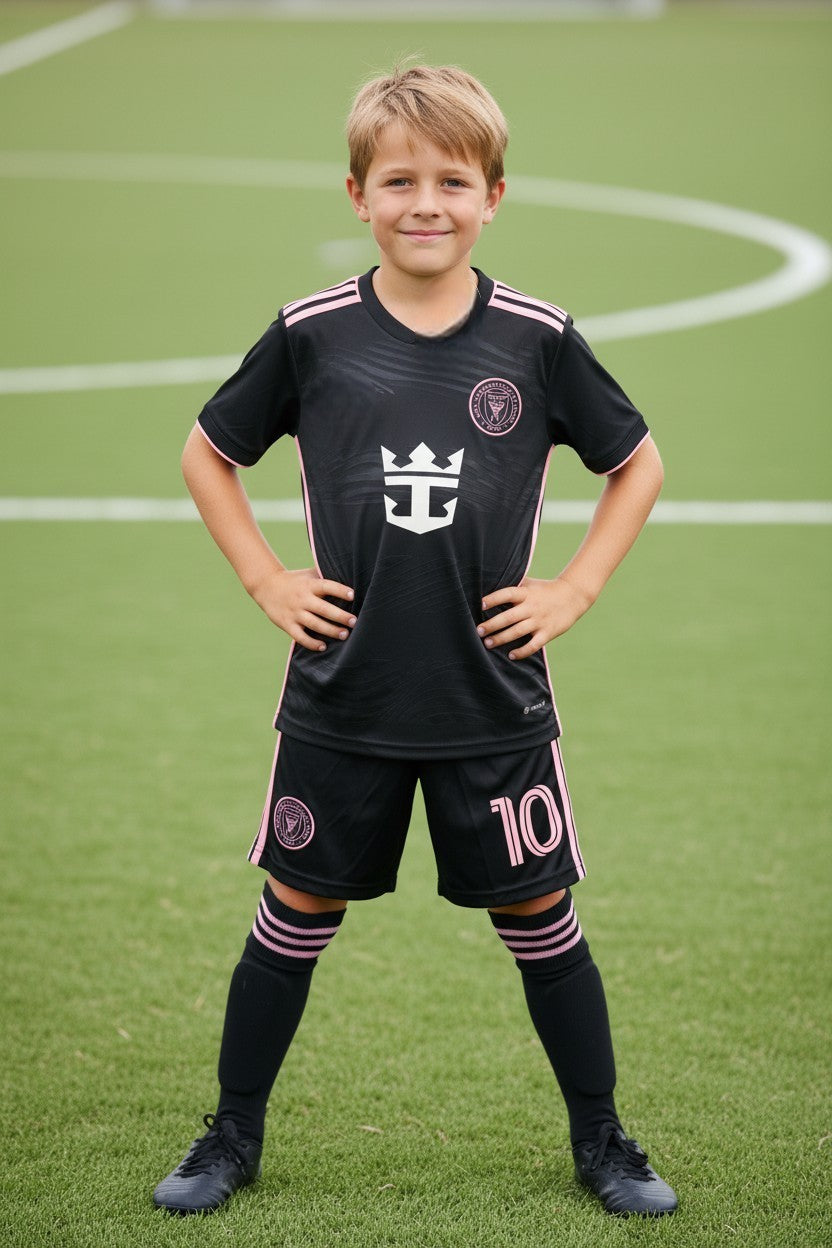 Tenue de foot enfant complète 3 pièces – Maillot, short & chaussettes différents styles  ⚽