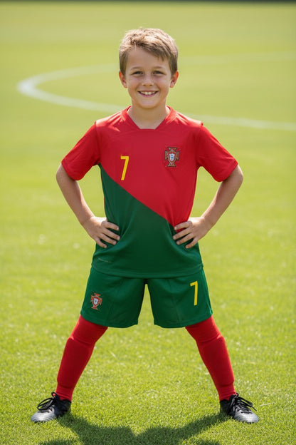 Tenue football enfant style joueur portugais N°7 – variante Portugal photo 2
