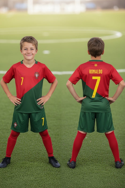 Tenue foot enfant ⚽ – 3 pièces – 5 modèles – Style joueur portugais 7