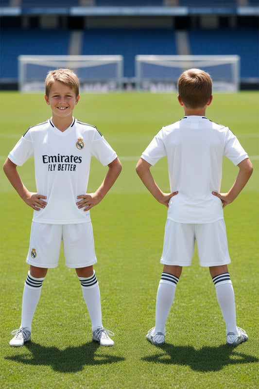 Ensemble foot enfant personnalisable ⚽ – 2 pièces – 5 modèles – Style club espagnol