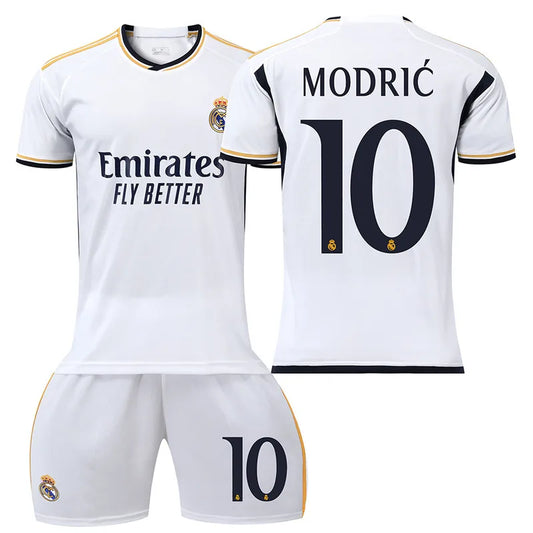 Ensemble foot enfant ⚽ – 3 pièces – Style club espagnol blanc
