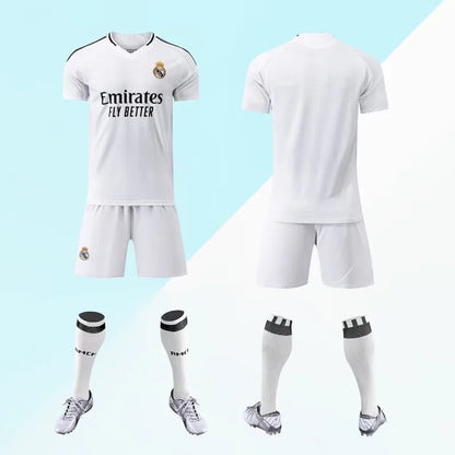 Tenue football enfant personnalisable style club espagnol – variante blanche 4