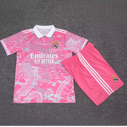 Tenue football enfant personnalisable style club espagnol – variante rose